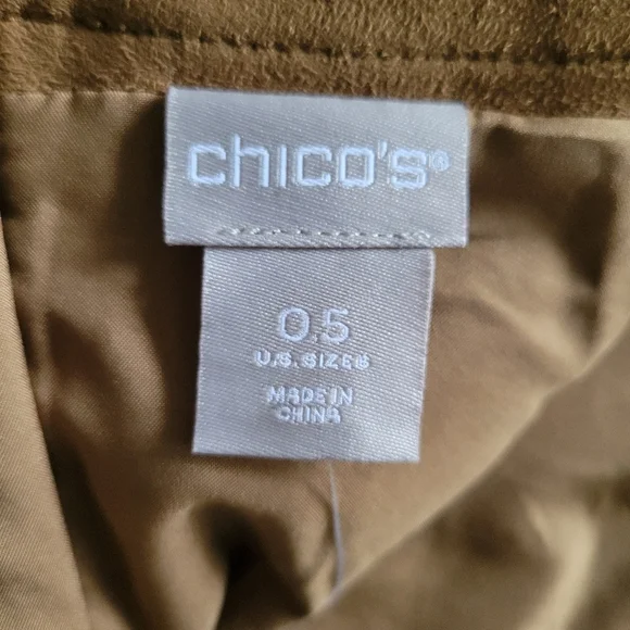 NWT Chicos Womens Midi Skirt Suede Size 0.5 (6) Gingersnap - Picture 2 of 6